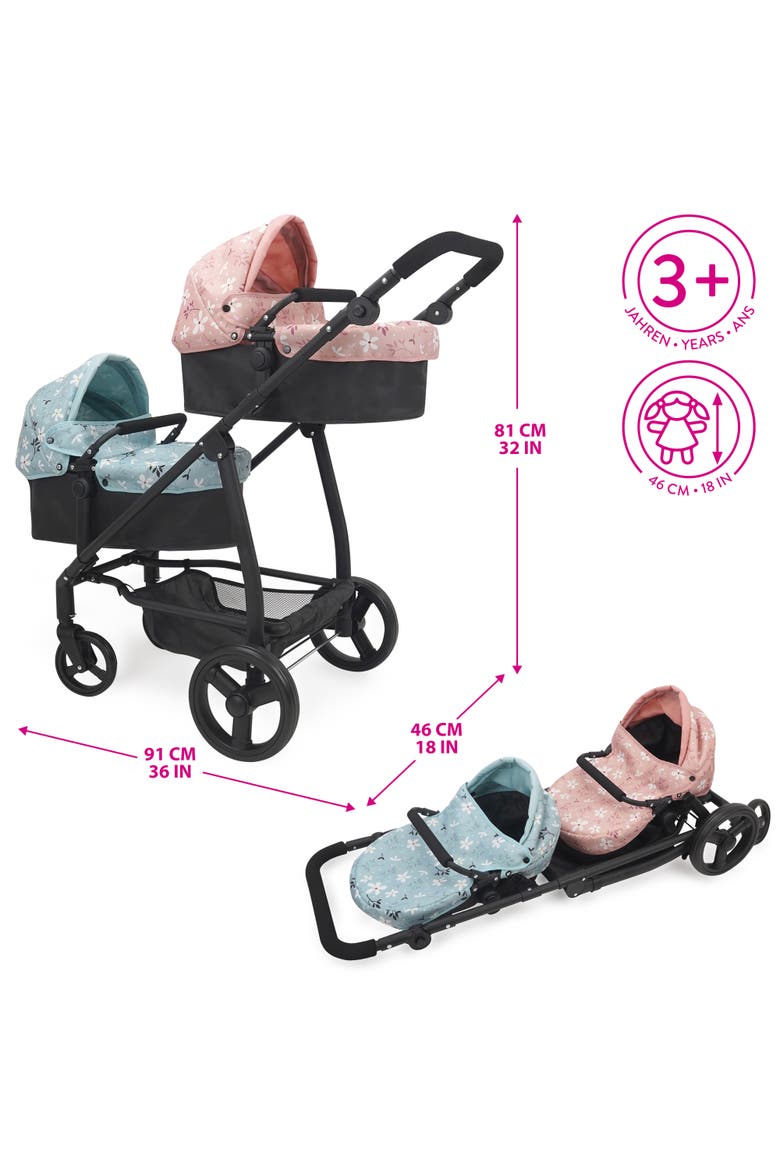 Springtime Deluxe City Twin Doll Stroller, Alternate, color, Multicolored