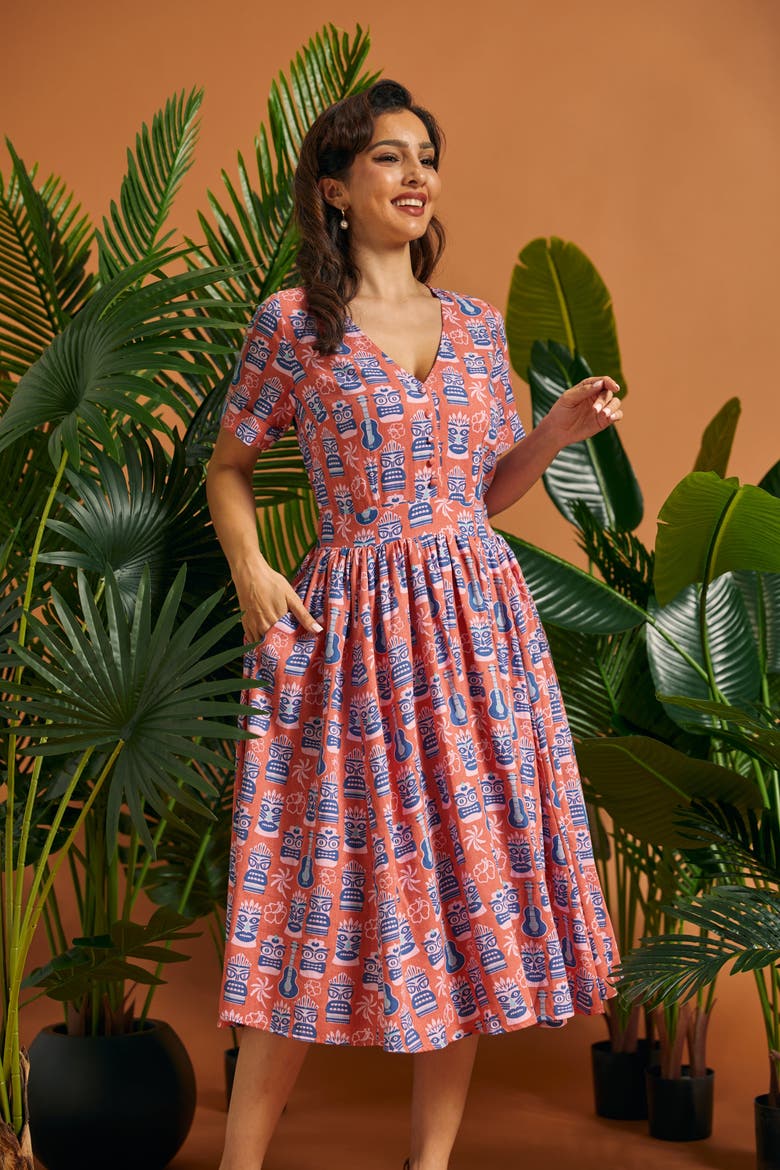 Such a Vintage Find Fit & Flare Dress, Alternate, color, Tiki Time