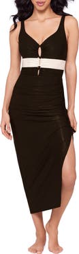 Magicsuit® Block Party Ruched Side Tie Convertible Cover-Up Maxi Skirt