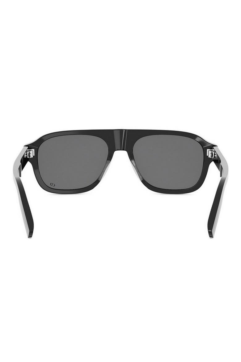 CD Icon A1I 55mm Gradient Pilot Sunglasses, Alternate, color, SHINY BLACK / SMOKE