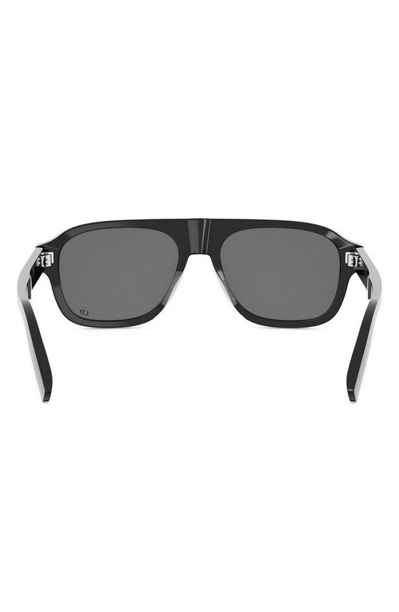 DIOR CD Icon A1I 55mm Gradient Pilot Sunglasses, Alternate, color, Shiny Black / Smoke