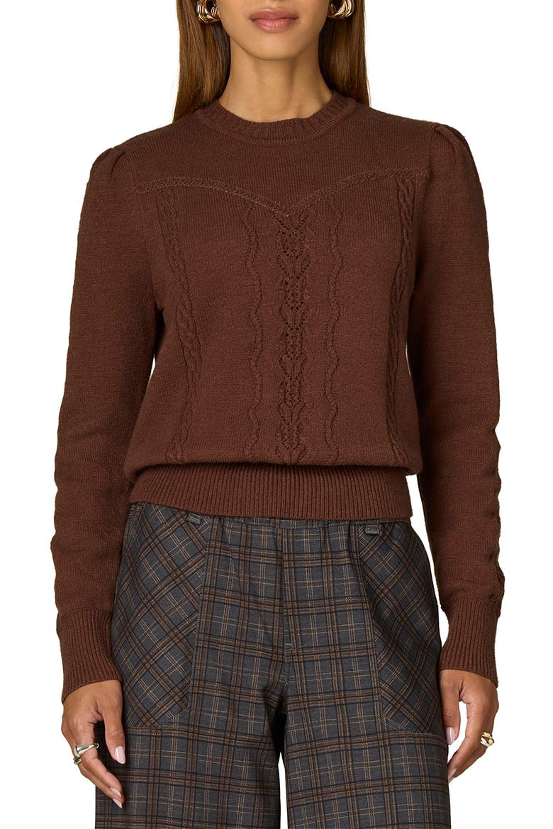 Cable Stitch Sweater, Main, color, MOCHA