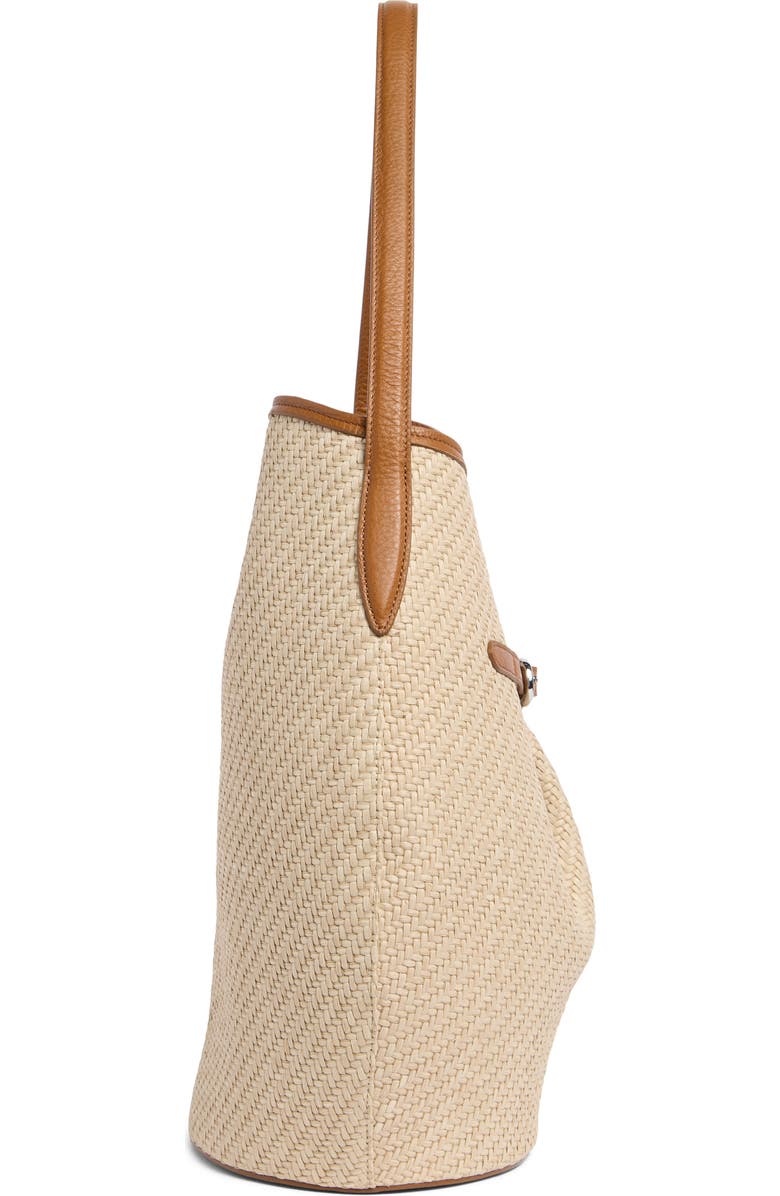 LIFFNER Large Belted Raffia Bucket Bag, Alternate, color, Beige