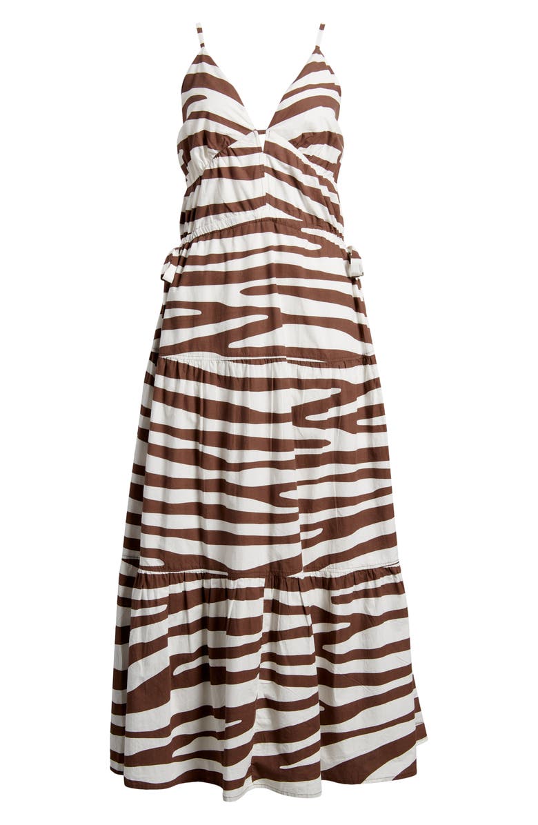 Du Paradis Stripe Tiered Cotton Maxi Dress, Alternate, color, 