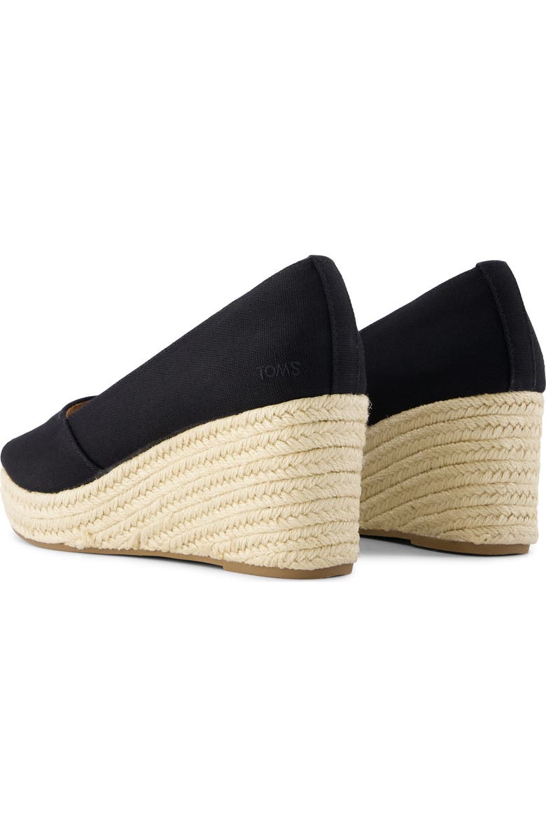 TOMS Rania Peep Toe Wedge Pump, Alternate, color, Black