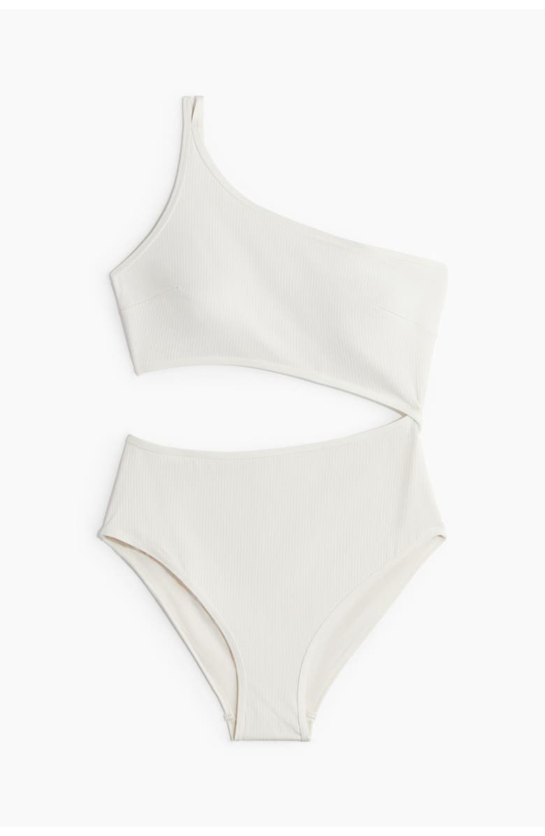 H&M Padded-cup Cut-out Swimsuit, Main, color, White