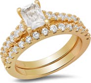 HMY JEWELRY Set of 2 Simulated Diamond Rings