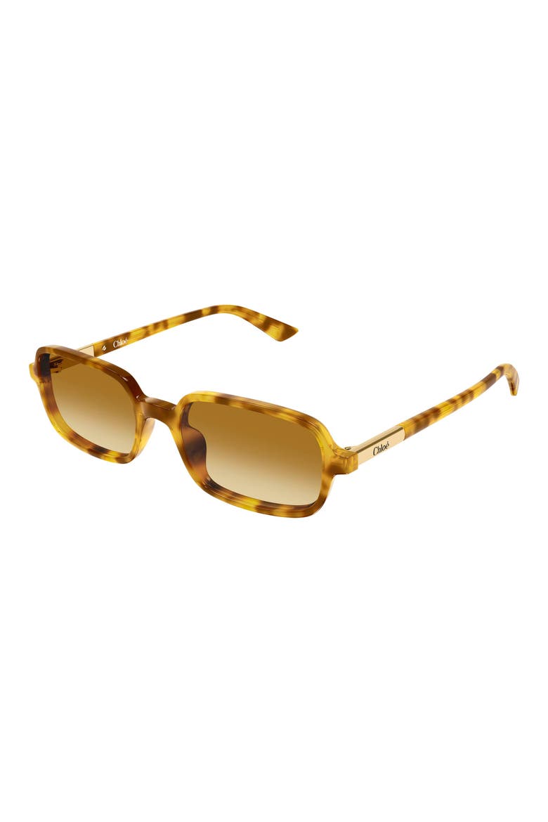 53mm Gradient Rectangular Sunglasses, Alternate, color, HAVANA