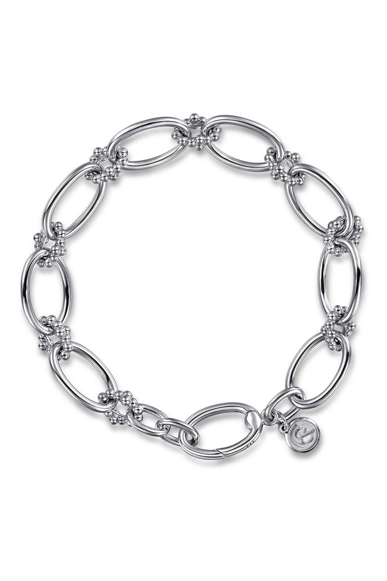 Bujukan Oval Link Chain Sterling Silver Bracelet, Main, color, STERLING SILVER