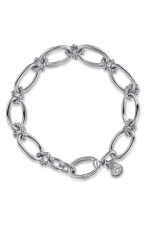 Bujukan Oval Link Chain Sterling Silver Bracelet