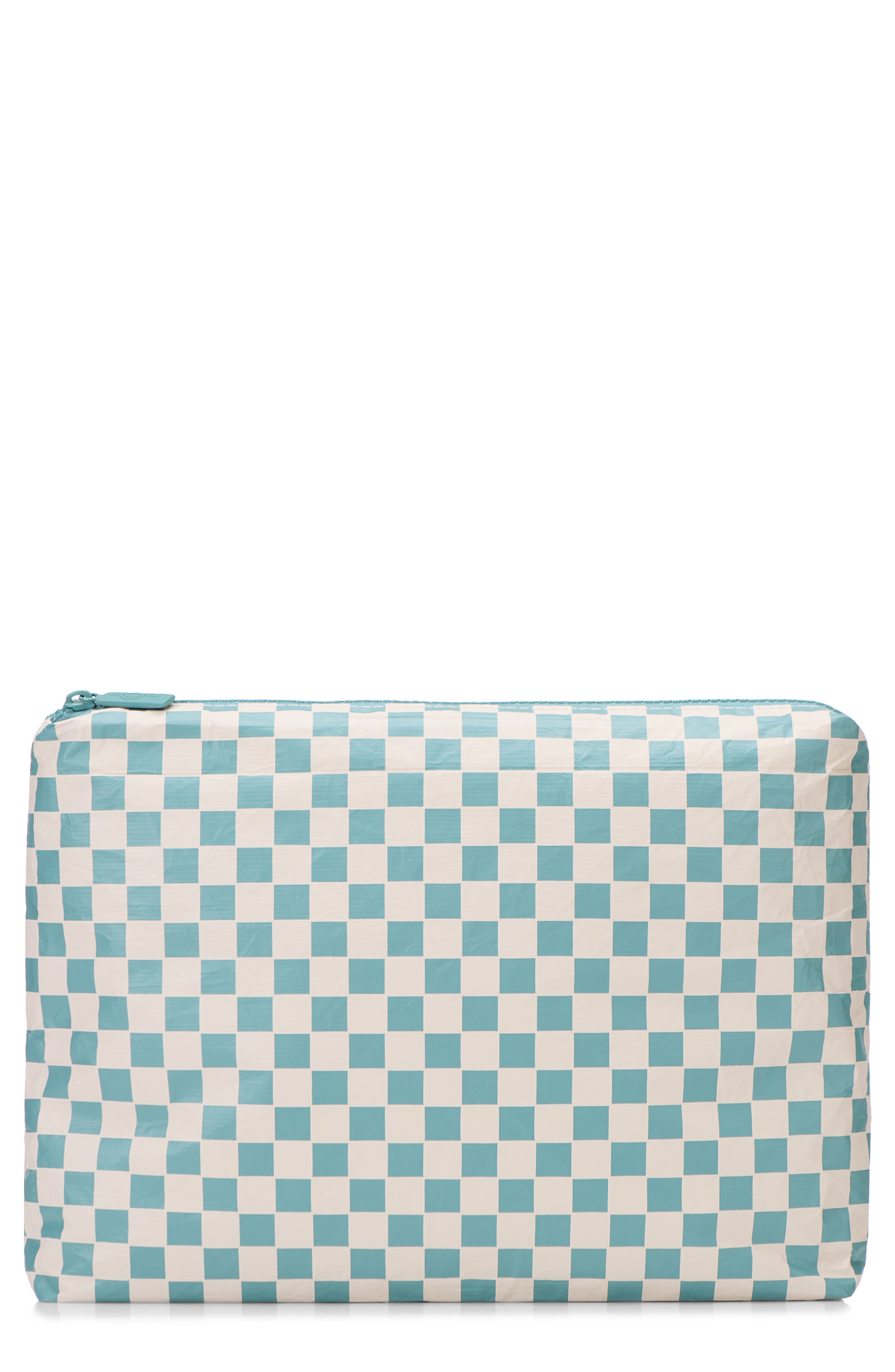 Aloha Collection Mid Petite Check Water Resistant Tyvek<sup>®</sup> Zip Pouch, Main, color, 