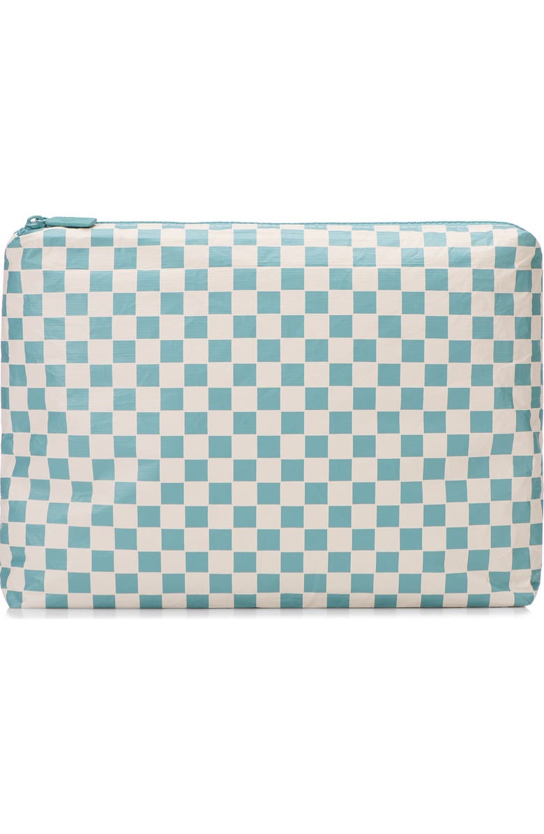 Aloha Collection Mid Petite Check Water Resistant Tyvek<sup>®</sup> Zip Pouch, Main, color,