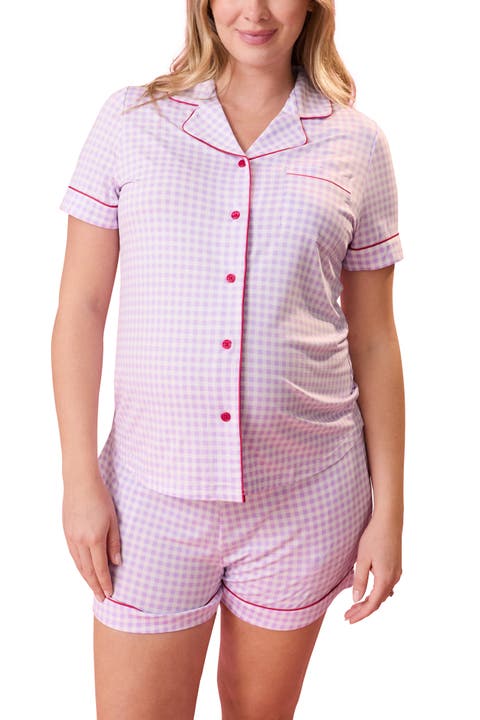 Clea Maternity & Postpartum Short Sleeve Pajama Set
