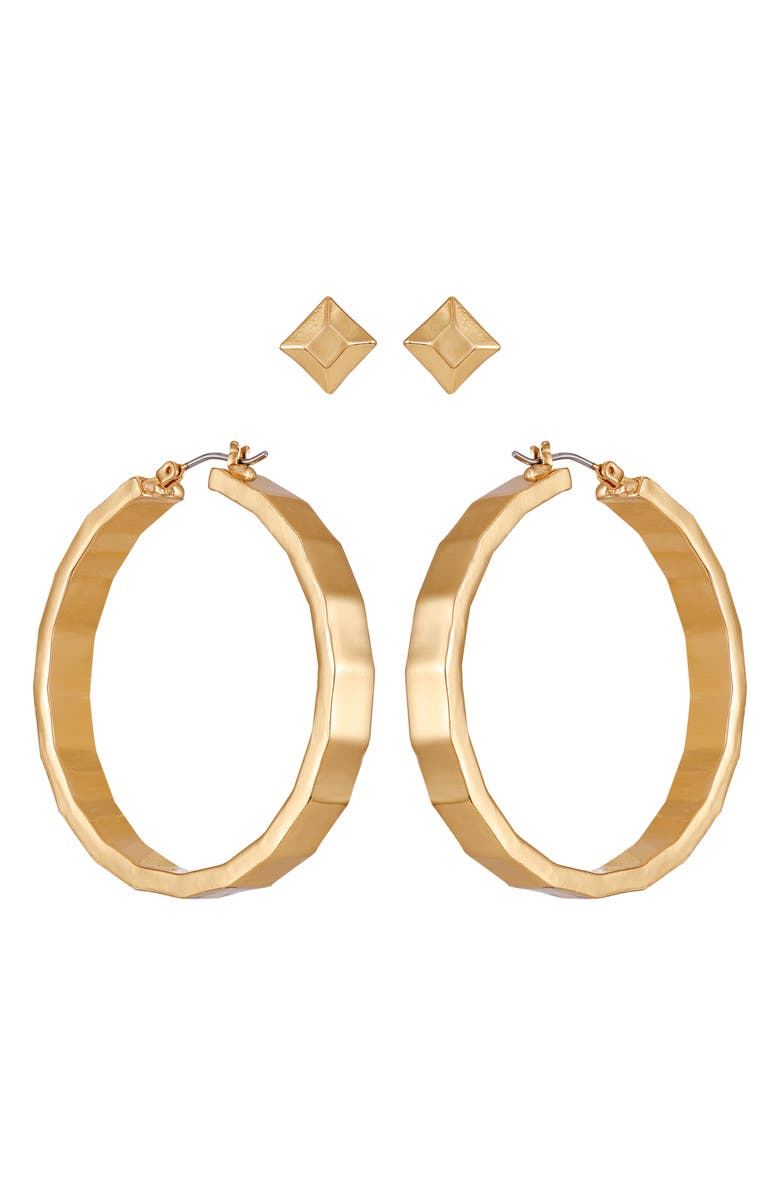 Vince Camuto Set of 2 Earrings, Main, color, Gold Tone