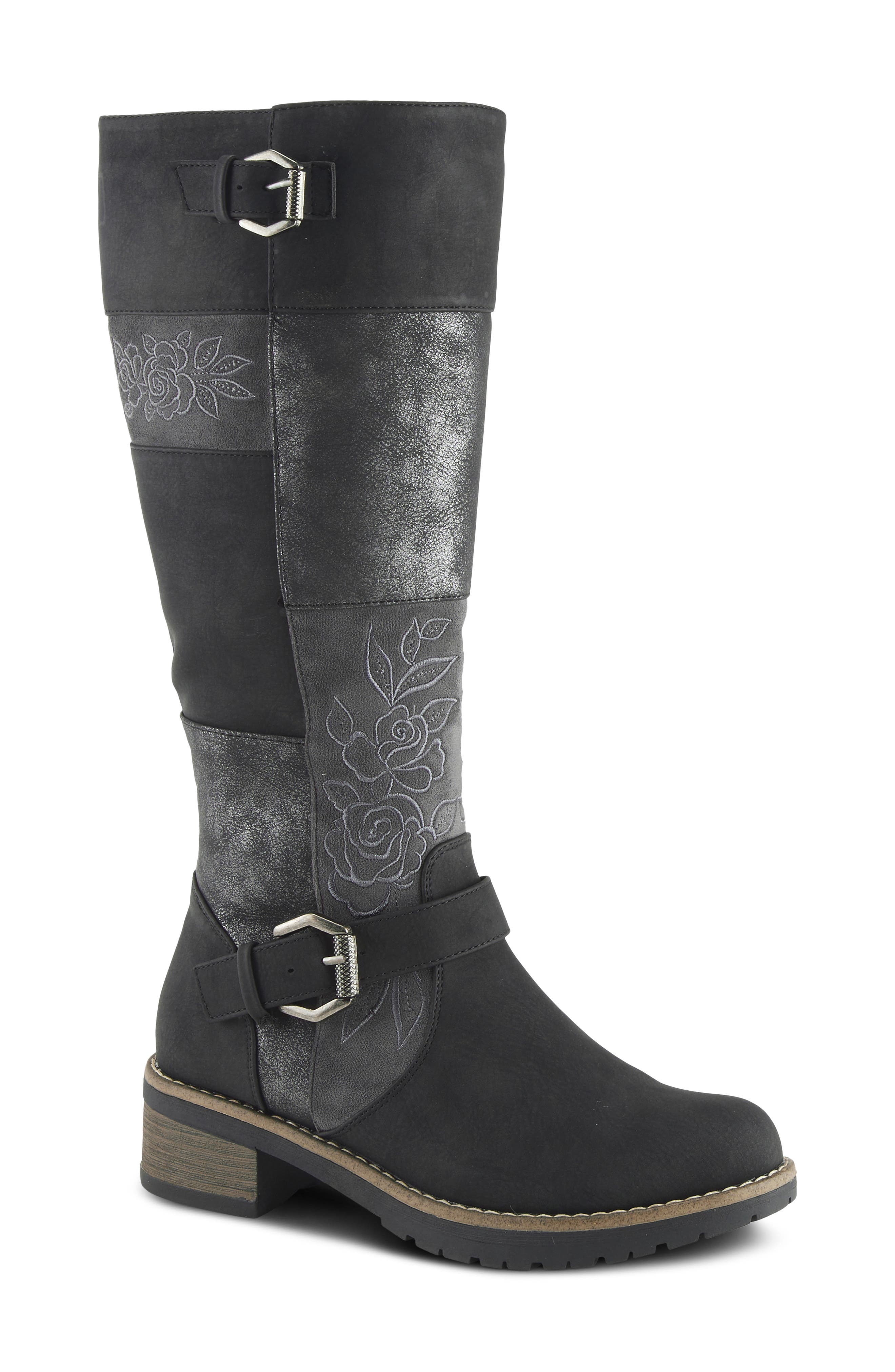 Collage Faux Leather Tall Boot