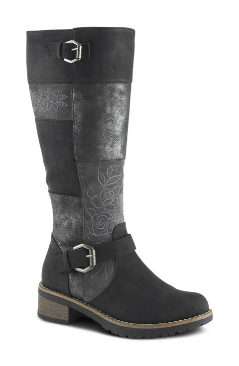 Collage Faux Leather Tall Boot