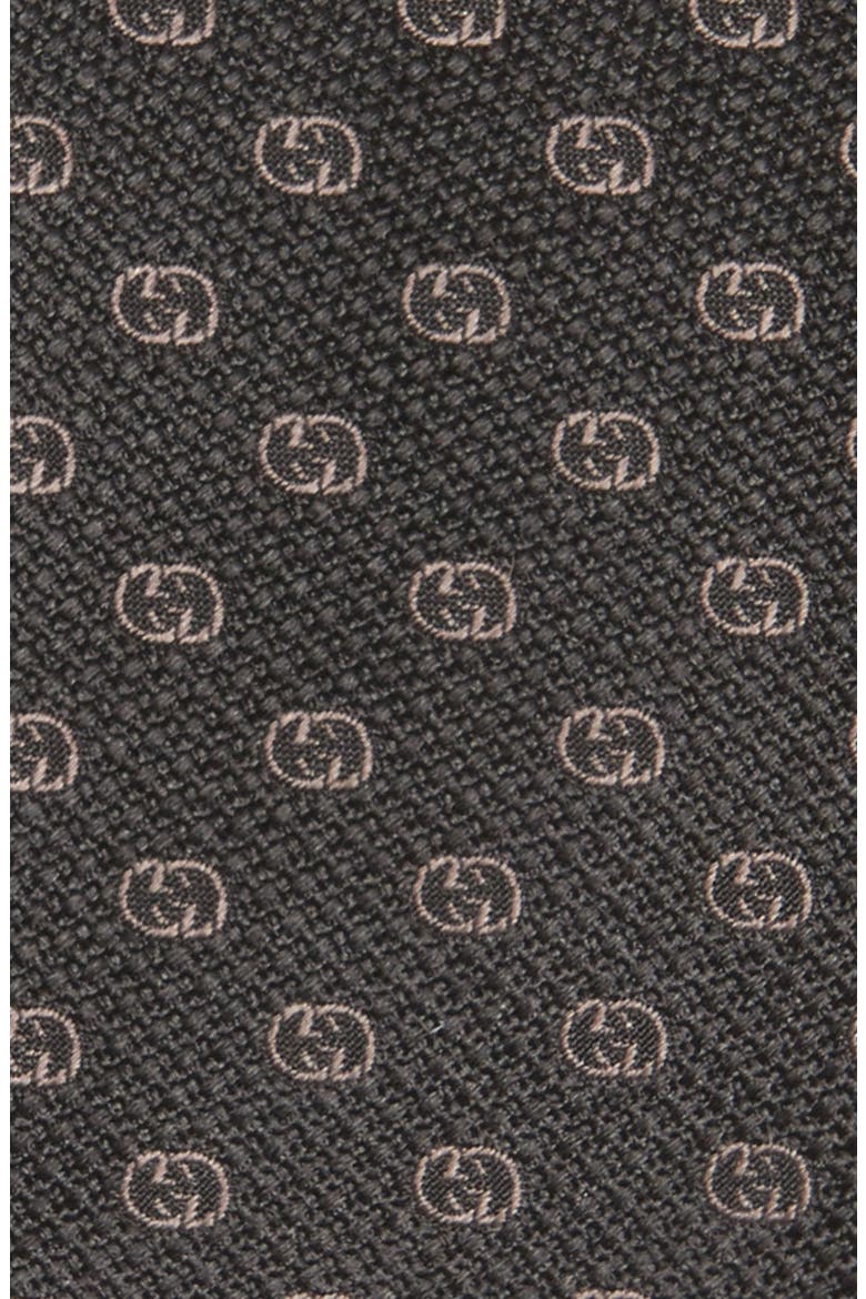 GG Tinev Silk Jacquard Tie, Alternate, color, 1061 BLACK DARK GREY