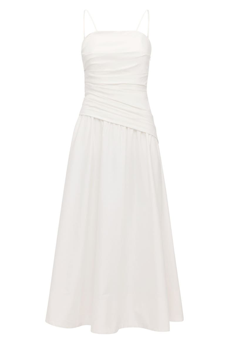 Rumi Ruched Strapless Midi Dress, Alternate, color, PORCELAIN