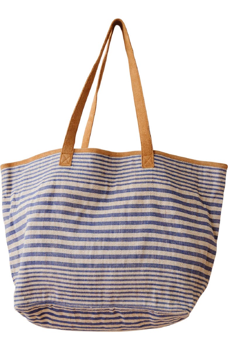 Will & Atlas Paloma Stripe Tote Bag, Main, color, Indigo