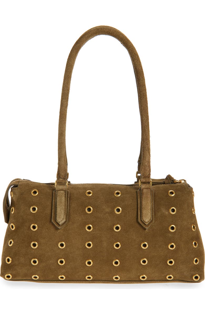 Rebecca Minkoff Industry Suede Shoulder Bag, Alternate, color, Jungle