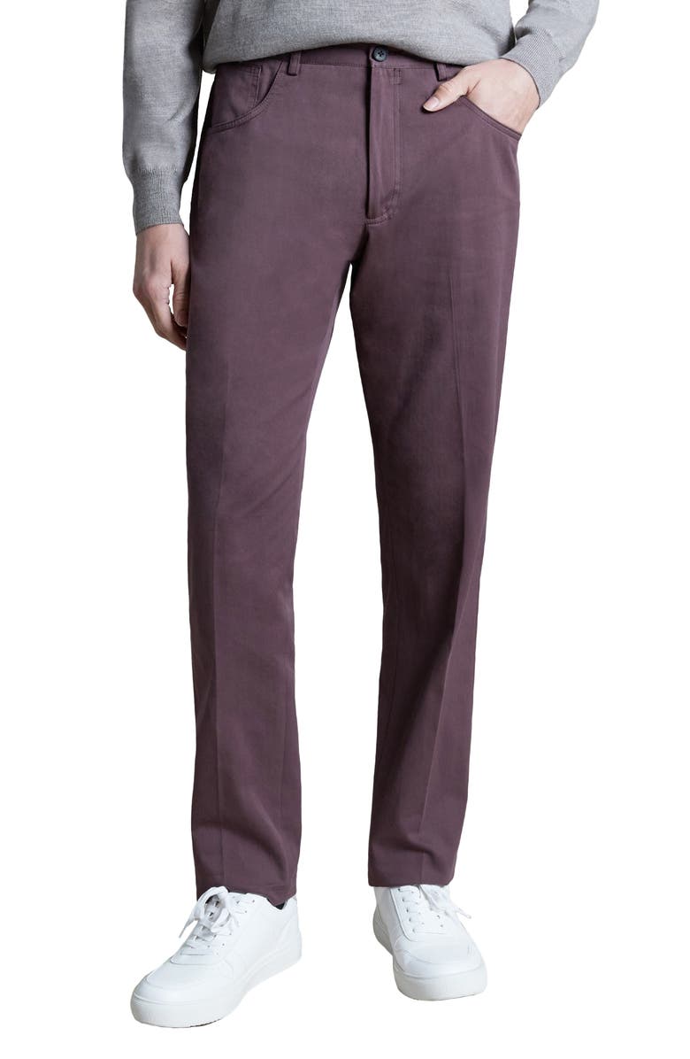 Santorelli Flat Front Cotton & Cashmere Pants, Main, color, 