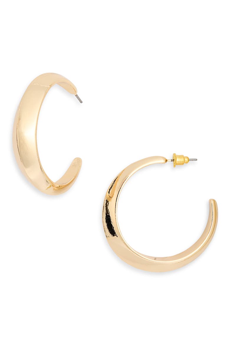 Angled Hoop Earrings, Main, color, GOLD