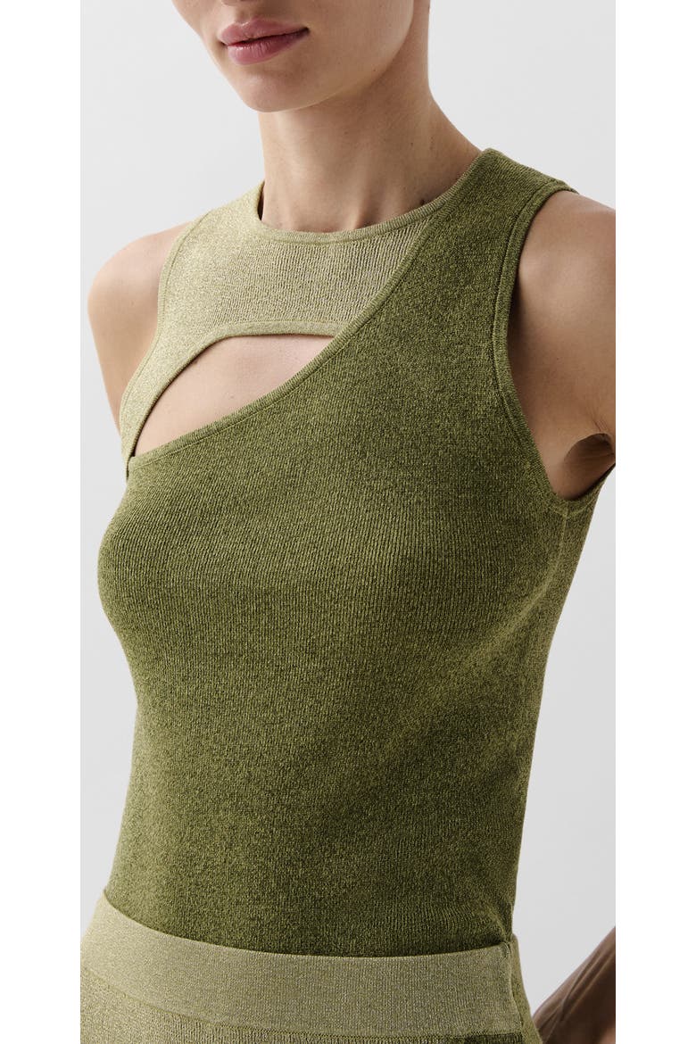 Lurex Duo Knit Top, Main, color, Khaki