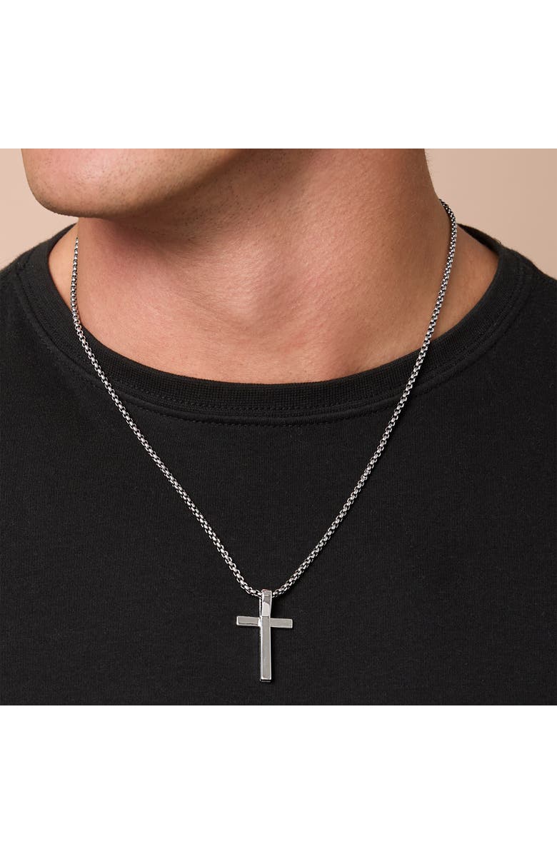 Lucky Brand Cross Pendant Necklace - 22'', Alternate, color, Silver