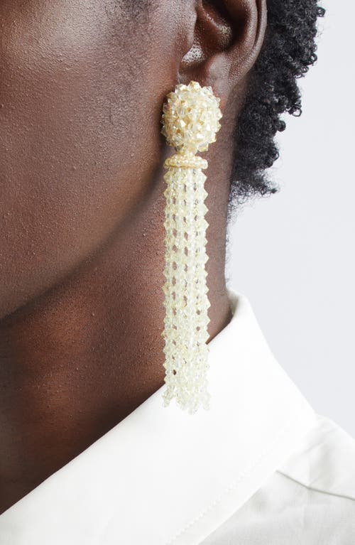 Oscar De La Renta Beaded Tassel Drop Earrings In Gold