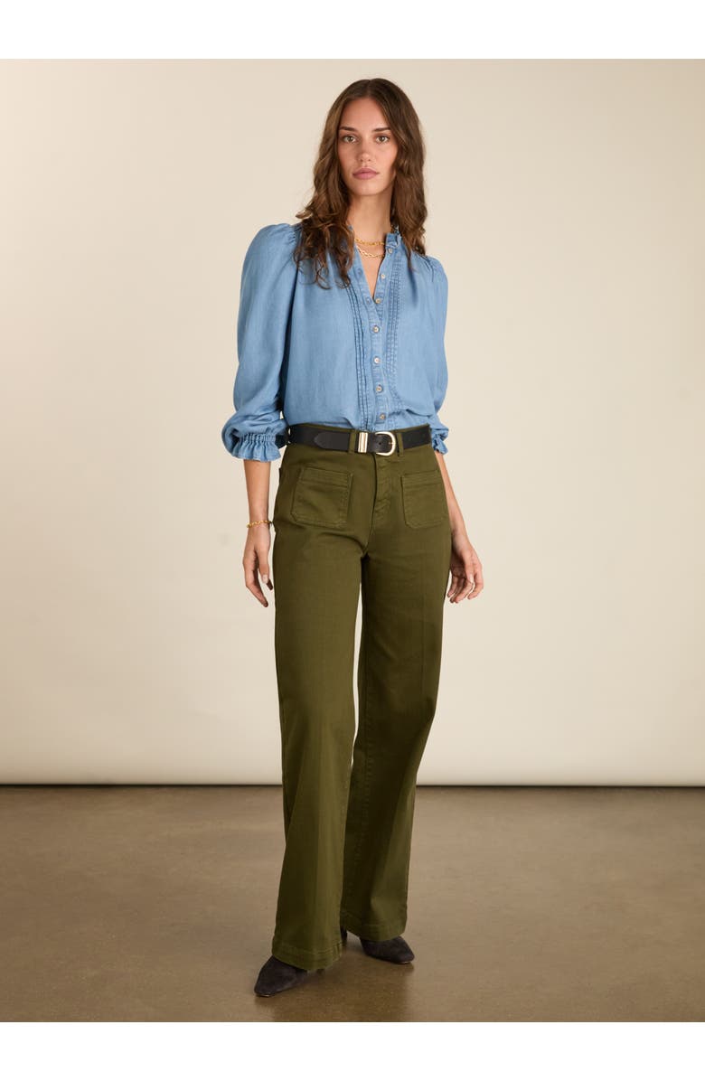 Baukjen Robyn Denim Wide-Leg Stretch Jeans, Alternate, color, Dark Olive