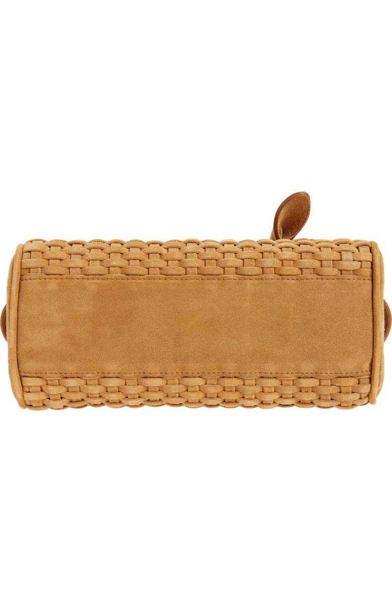 Jacquemus Le Petit Turismo Woven Suede Bowling Bag, Alternate, color, Camel 830