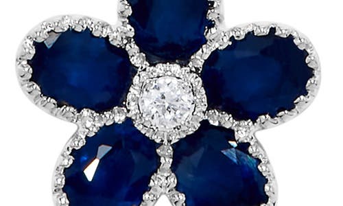 H.j. Namdar Diamond & Sapphire Flower Pendant Necklace