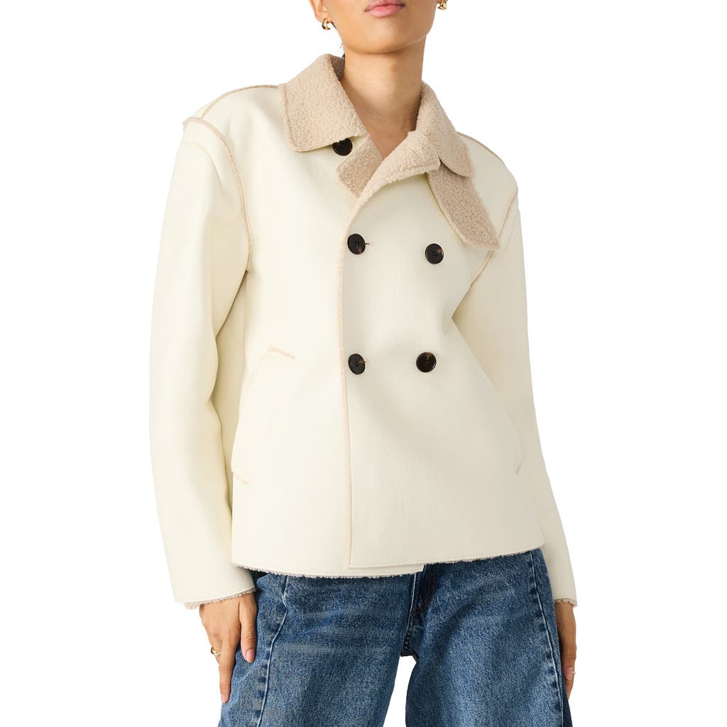STEVE MADDEN LUXE Liv Faux Shearling Coat in Cream  product
