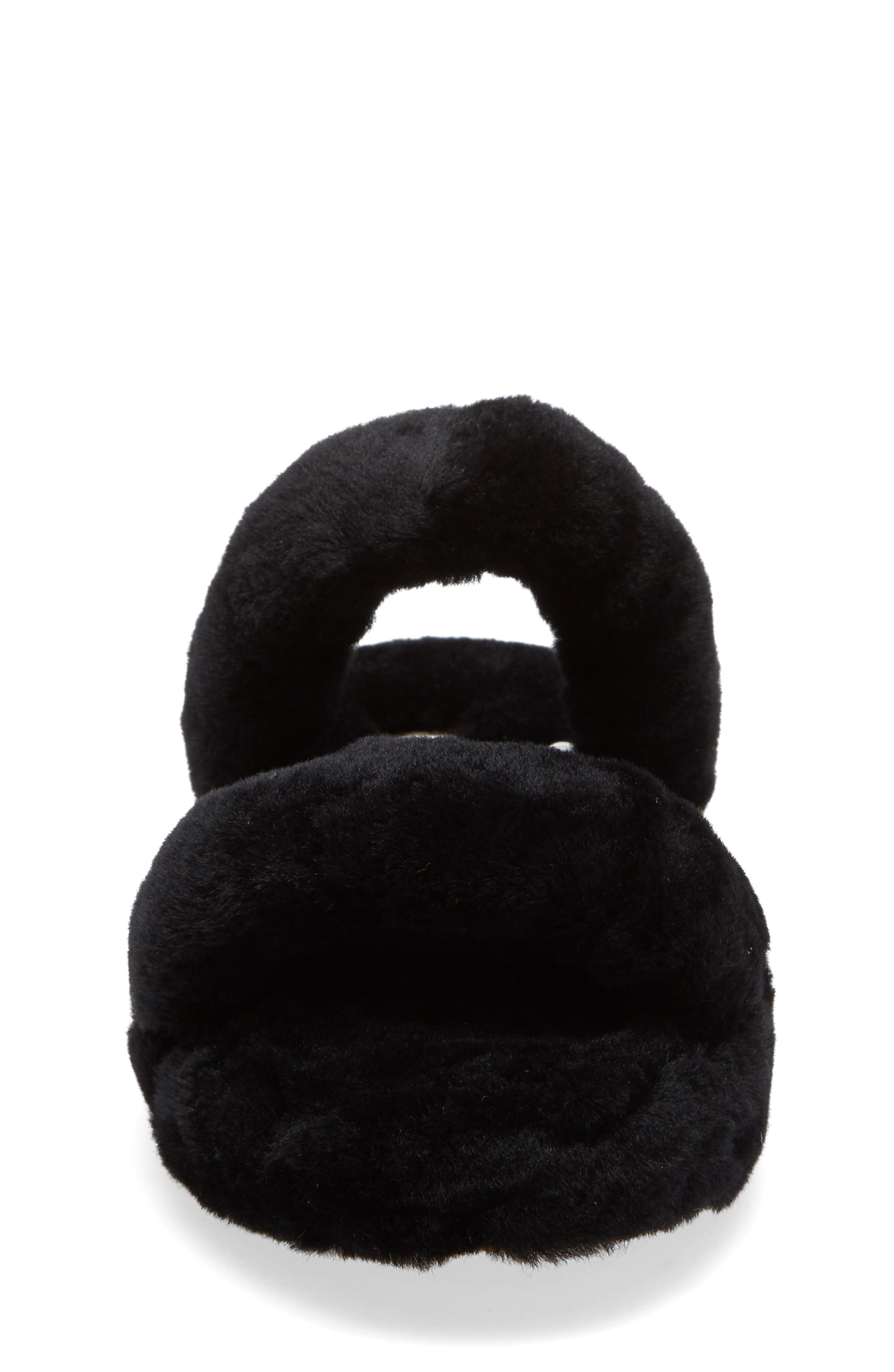 Oh Yeah Genuine Shearling Slingback Slipper, Alternate, color, BLACK