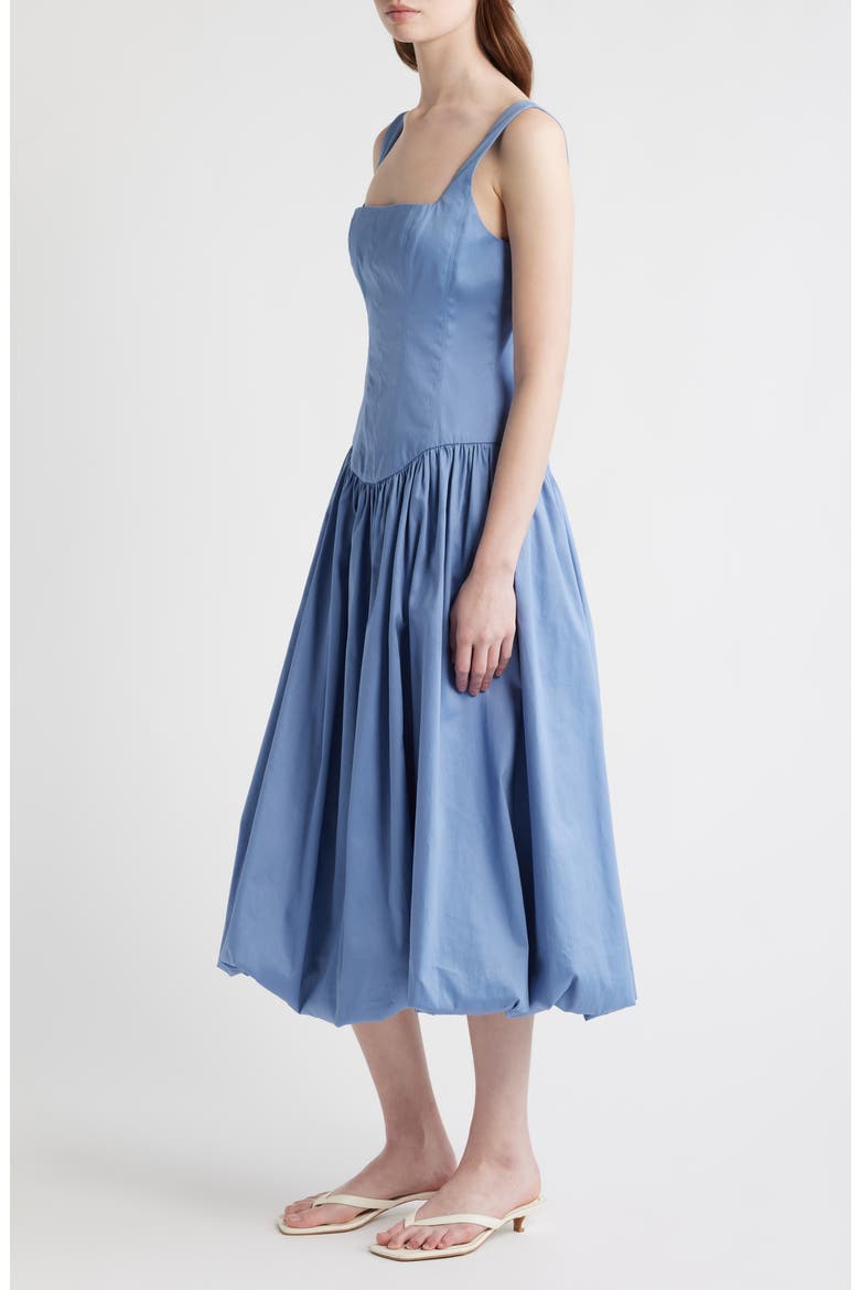 Birdie Drop Waist Fit & Flare Midi Dress, Alternate, color, CORNFLOWER BLUE