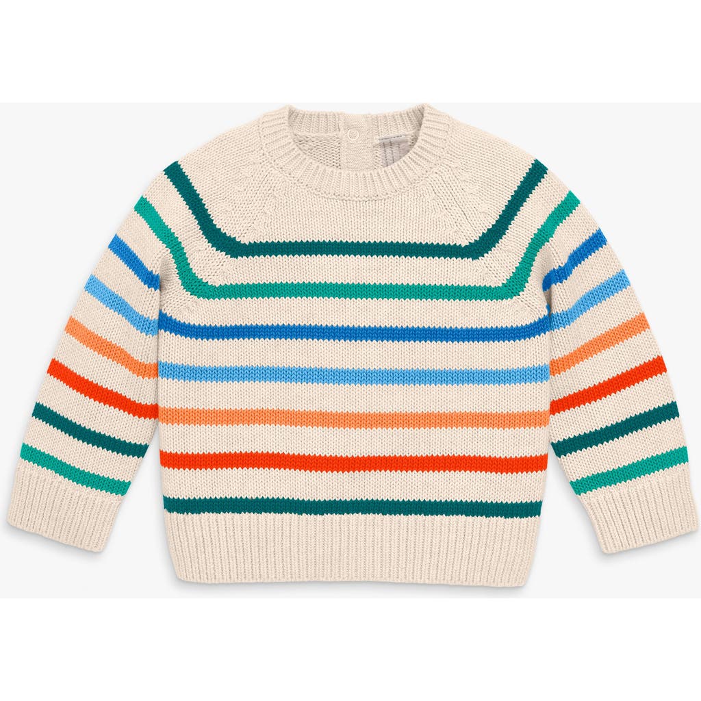 Primary Baby Crewneck Stripe Sweater In Neutral