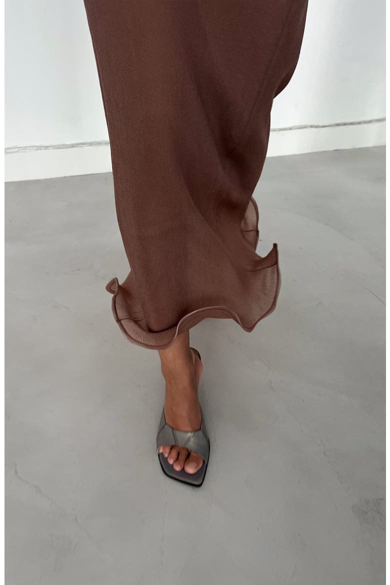 Ariel Frilled Hem Skirt, Alternate, color, Camel