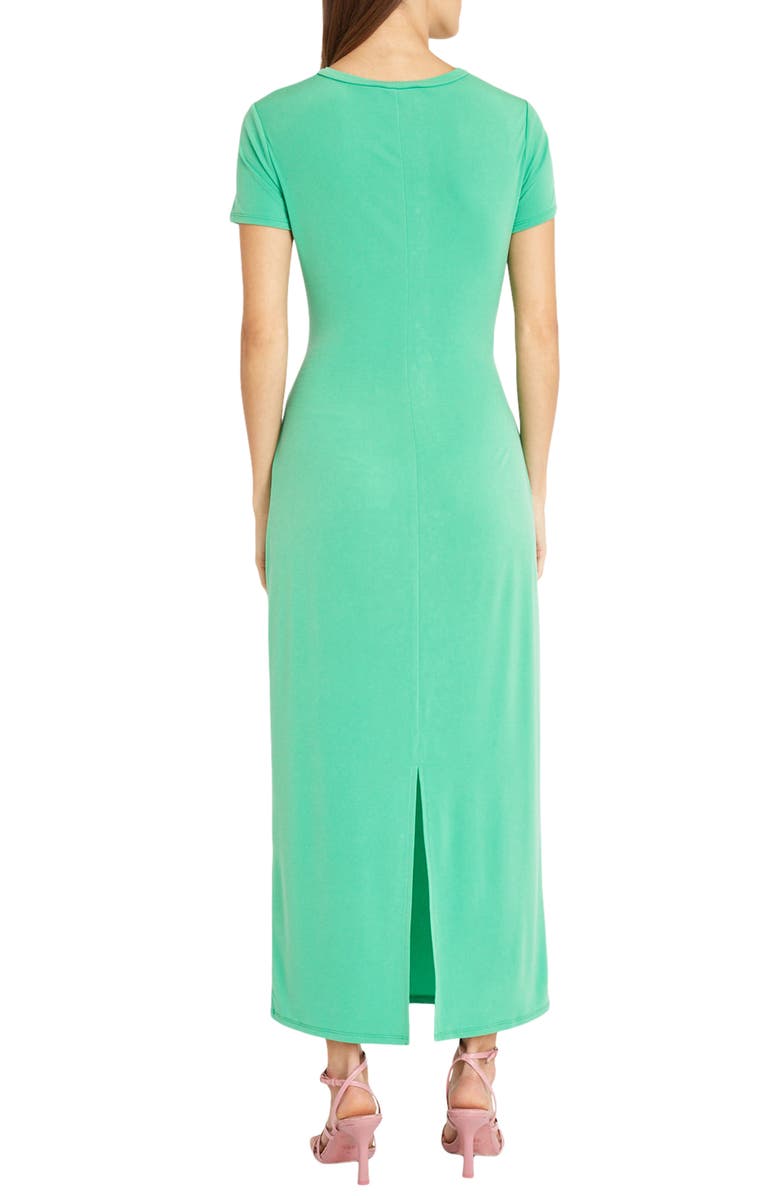 DONNA MORGAN FOR MAGGY Twist Front Short Sleeve Maxi Dress, Alternate, color, Ming Green