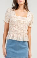 Beivy Sloral Smocked Chiffon Top