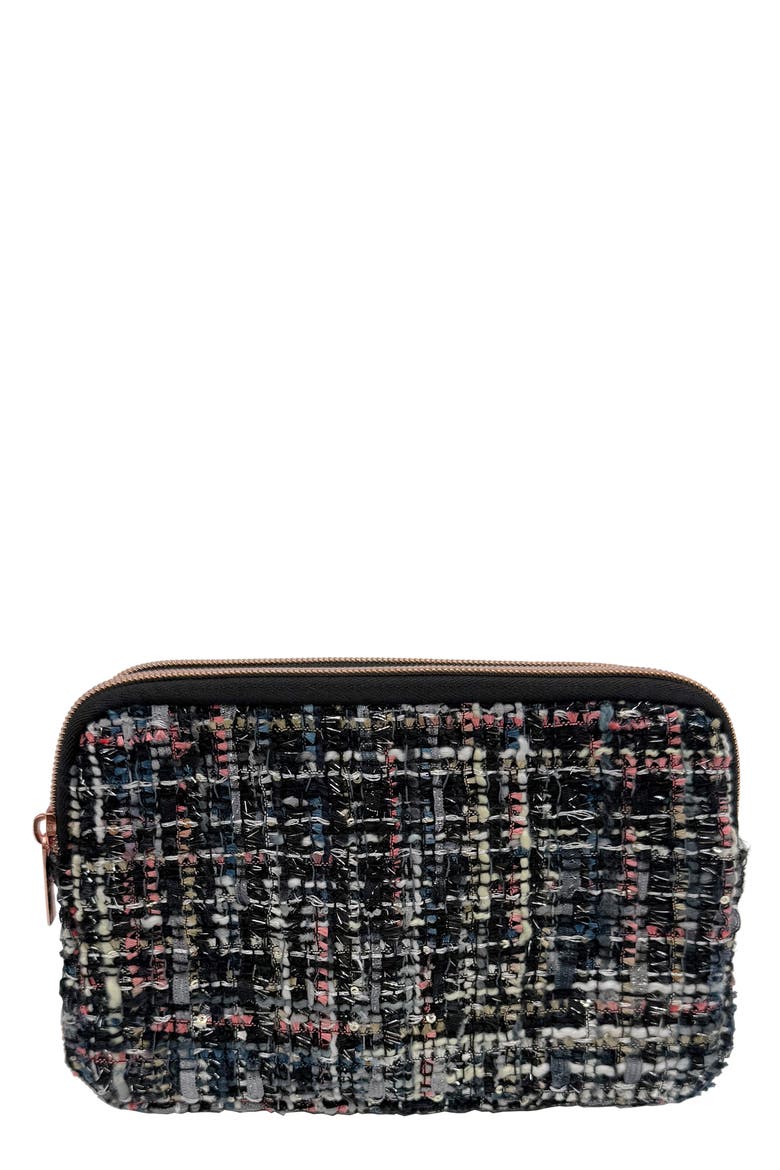 Double Zip Easy View Pouch, Main, color, BLACK MULTI
