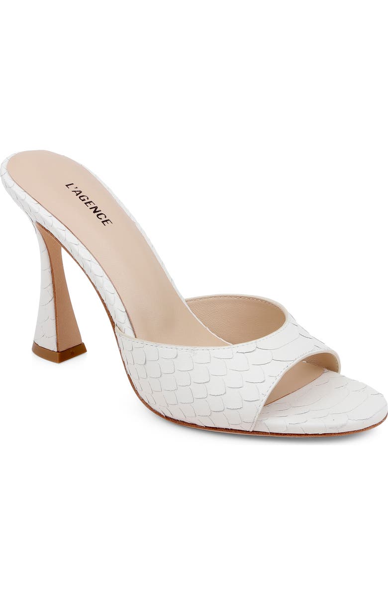 L'AGENCE Avery II Genuine Calf Hair Sandal, Main, color, White Snake