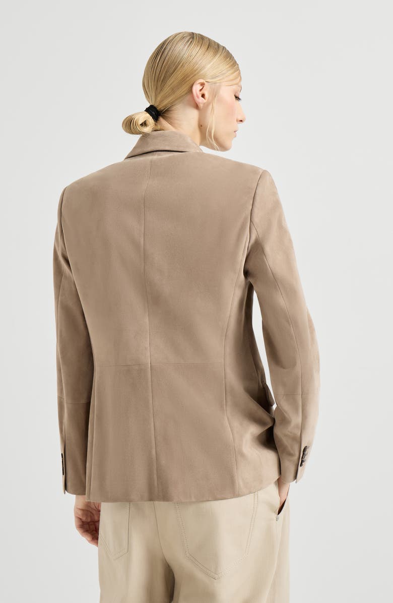 Brunello Cucinelli Suede blazer, Alternate, color, Light Brown