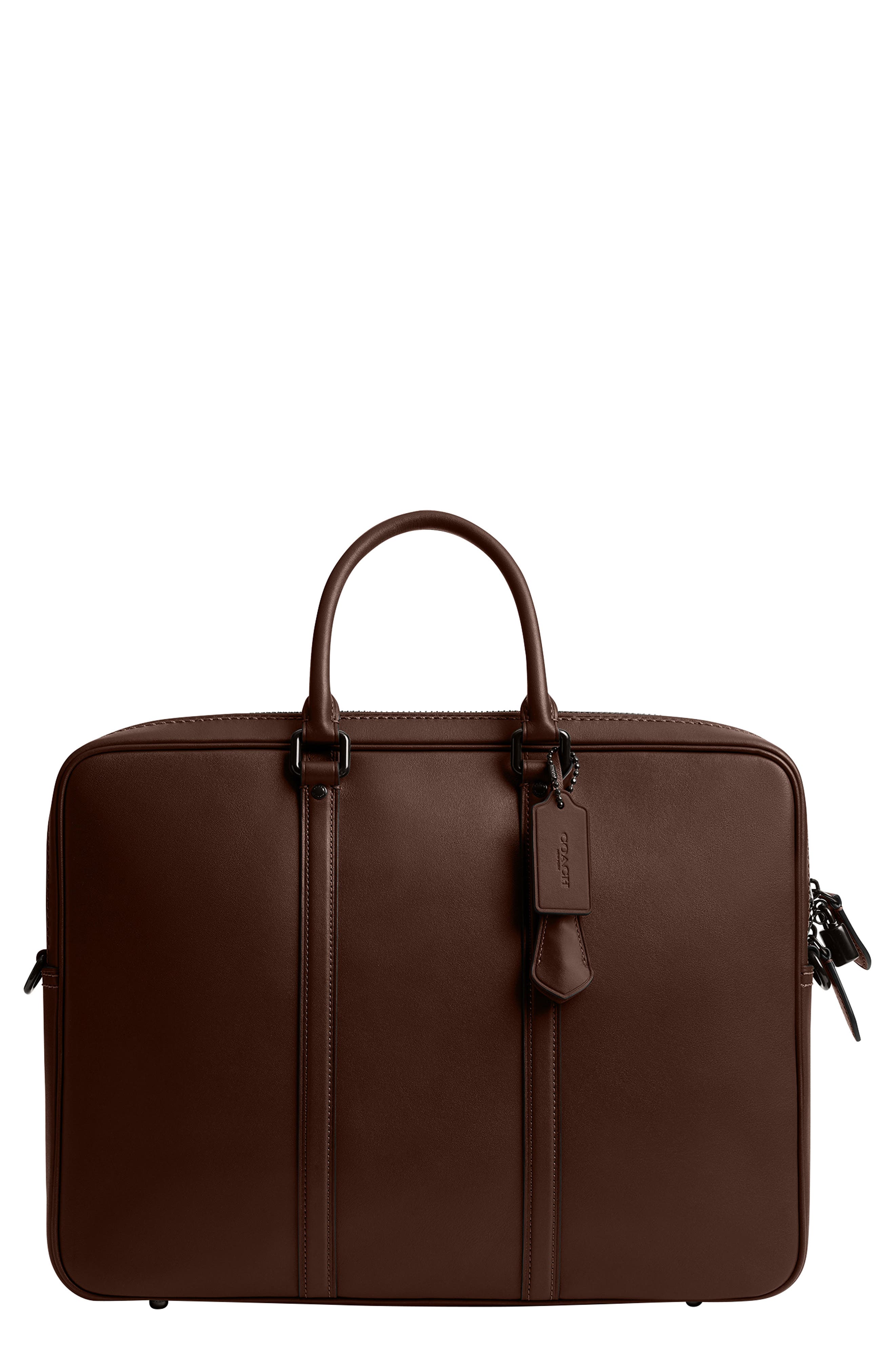COACH Metropolitan Leather Briefcase, Main, color, Maple