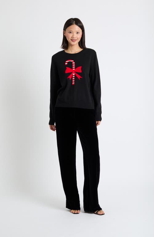 Chinti & Parker Wool-cashmere Candy Cane Sweater In Black