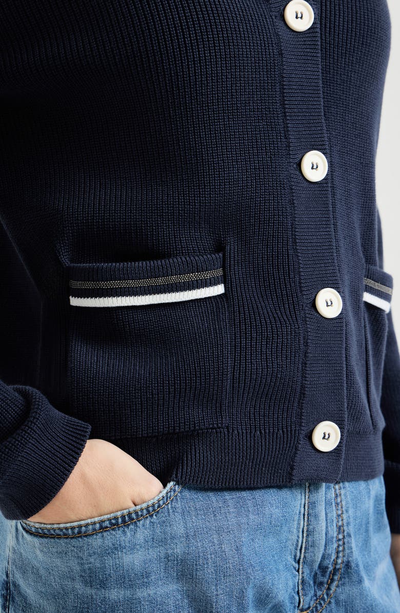 Brunello Cucinelli Cotton cardigan, Alternate, color, Blue