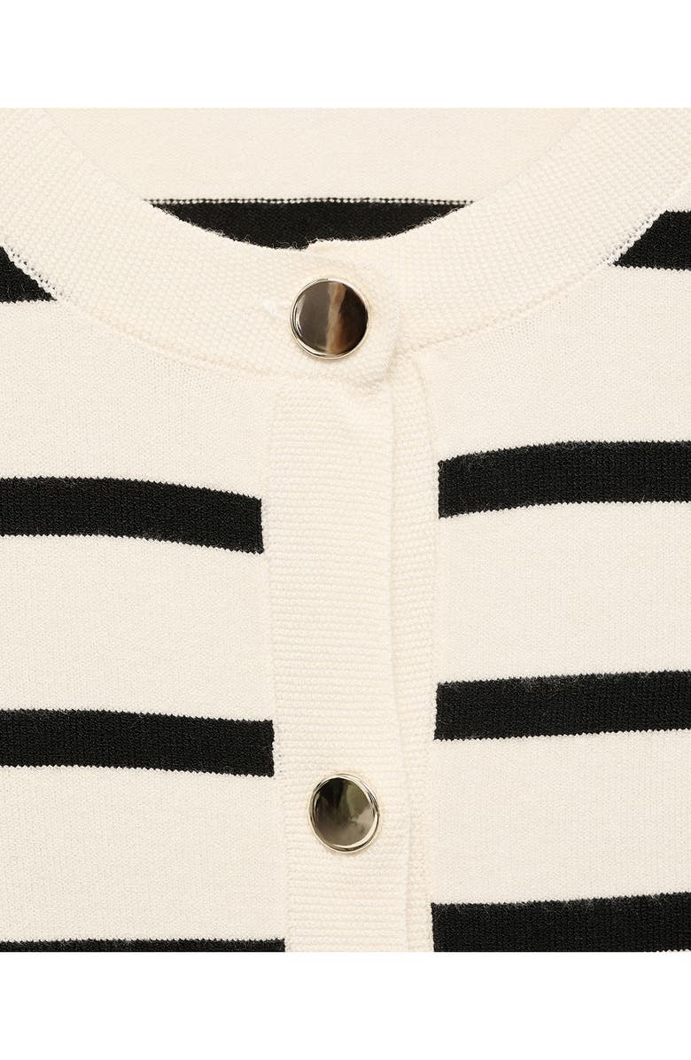 MANGO Stripe Button Front Cardigan, Alternate, color, 