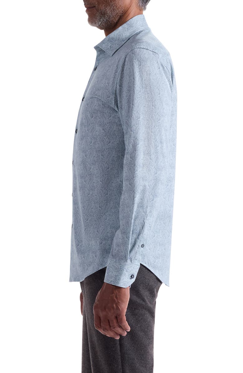 Bugatchi James OoohCotton<sup>®</sup> Paisley Button-Up Shirt, Alternate, color, Seafoam