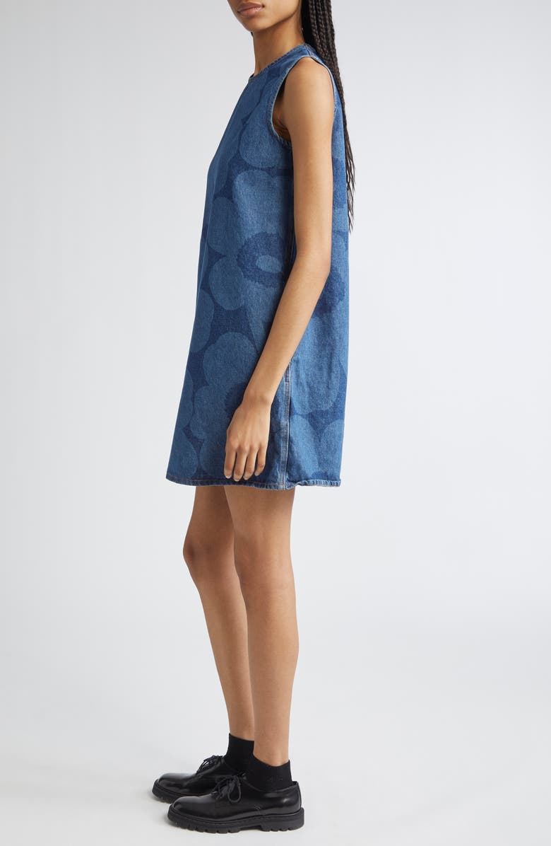 Marimekko Maridenim Somasti Unikko Denim Minidress, Alternate, color, Mid Indigo