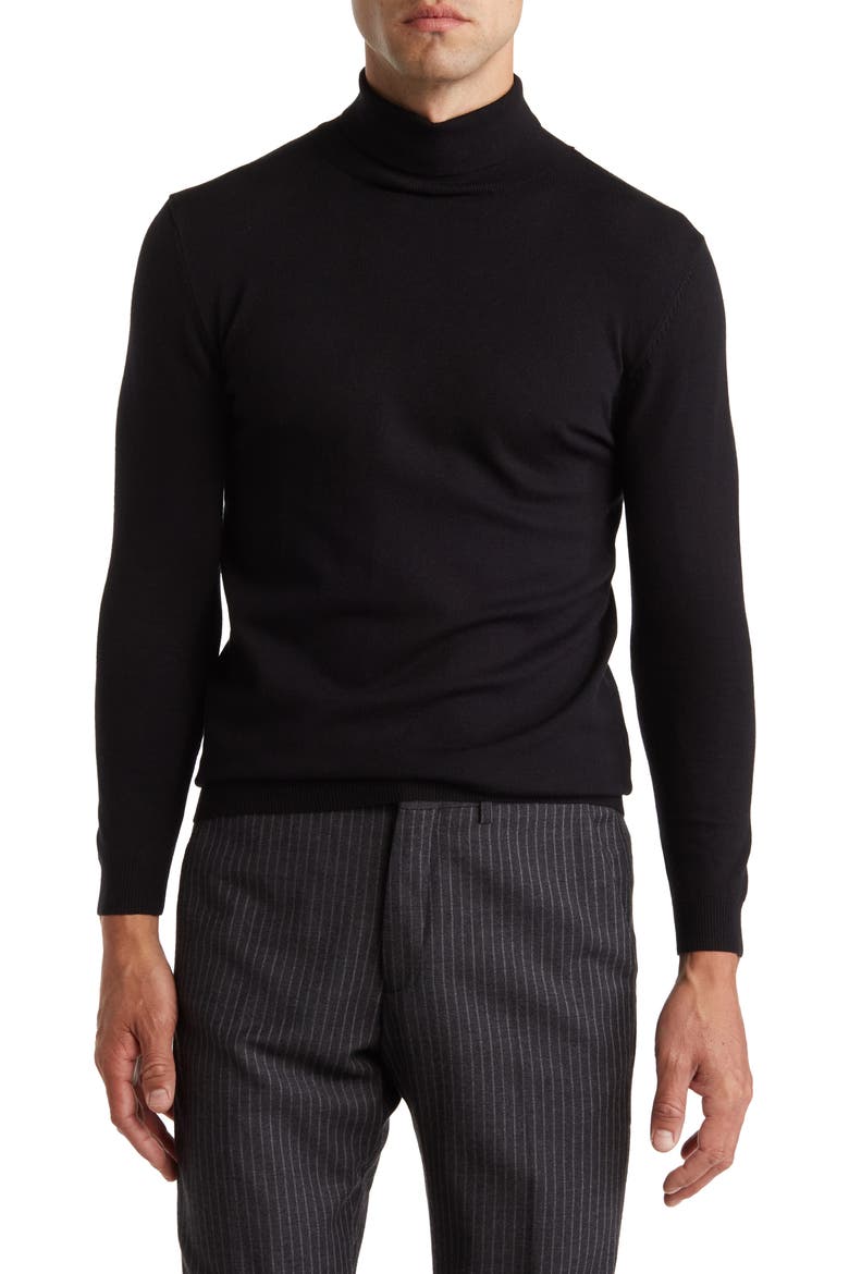 Performance Turtleneck Sweater, Main, color, BLACK