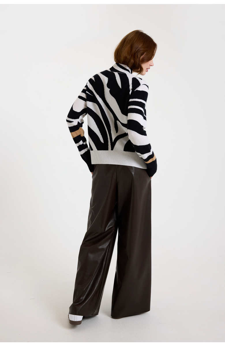 Brodie Pure Cashmere Zebra Fringe 100% Cashmere Sweater, Alternate, color, Organic White